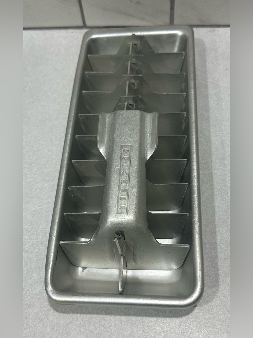 Vintage Aluminum Frigidaire 20 Ice Cube Tray Silver Tone Camping RV Quickube
